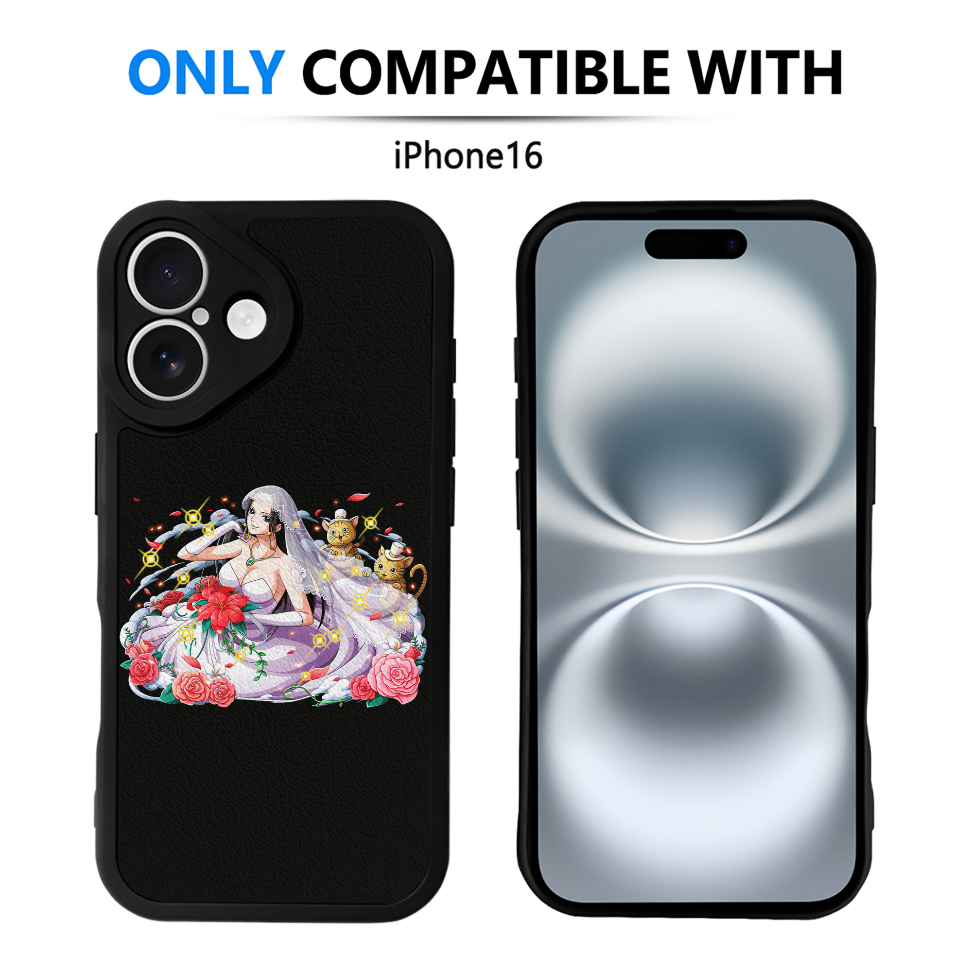 （画像用） ワンピース ボア・ハンコック ONE PIECE Boa·Hancock 【iPhone 16シリーズ対応】シリコンスマホケース（レザー調） 材質：シリコン
